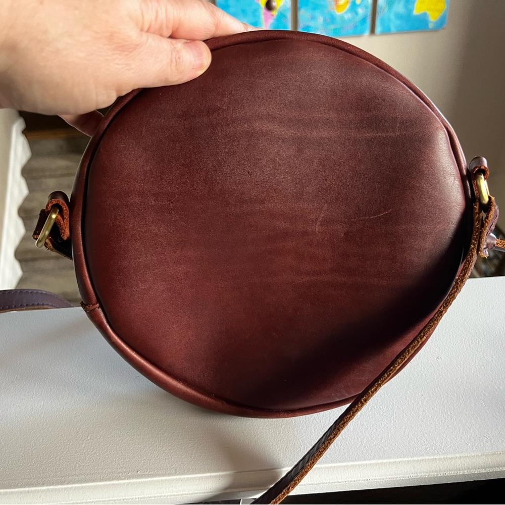 Cognac Crossbody Round Bag